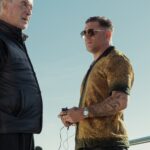 L-R Pierce Brosnan as Conrad Harrigan and Tom Hardy as Harry Da Souza In MobLand, season 2, streaming on Paramount+, 2026. Photo Credit: Luke Varley/Paramount+
